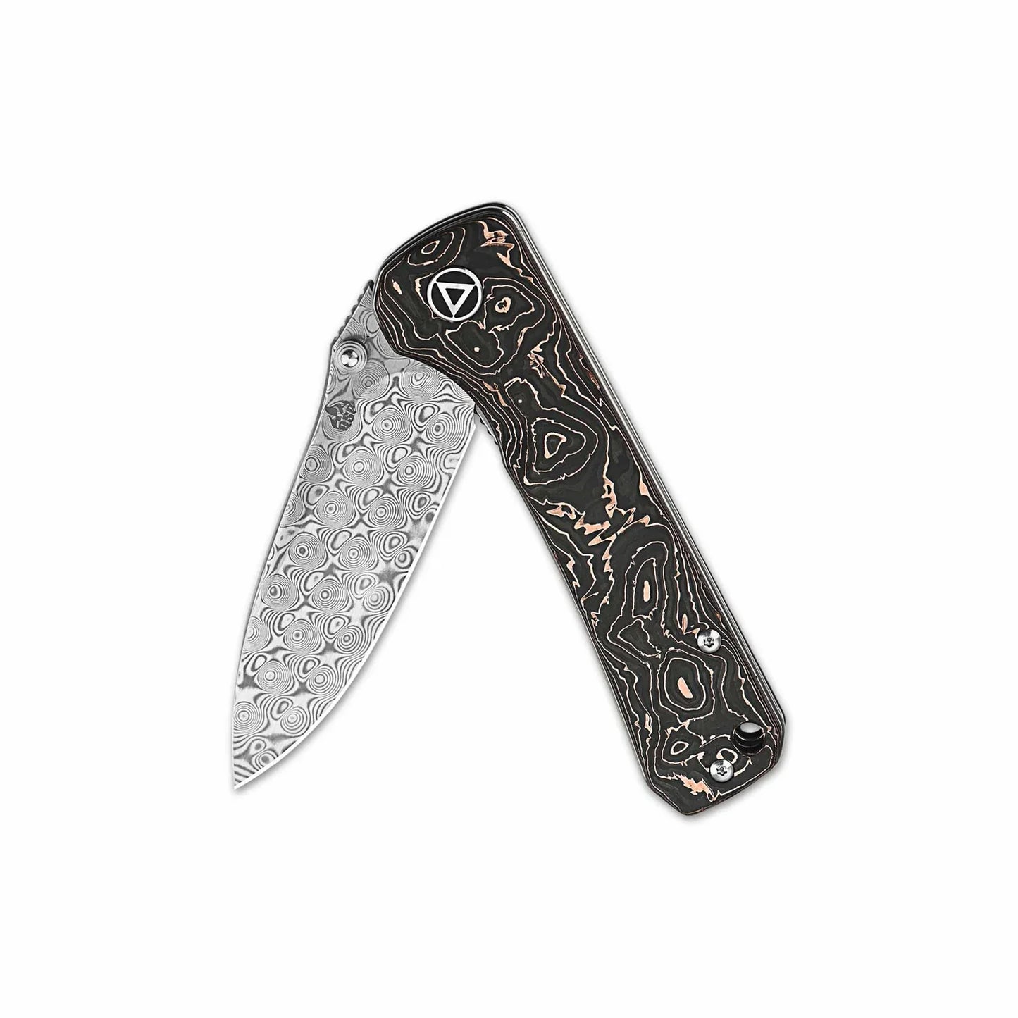 QSP Hawk 3.225" Laminated Damascus/S35VN Copper foil Carbon Fiber QS131-S