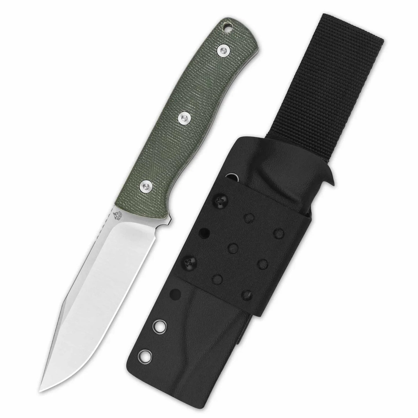 QSP Bison 4.5" D2 blade Green micarta QS134-C