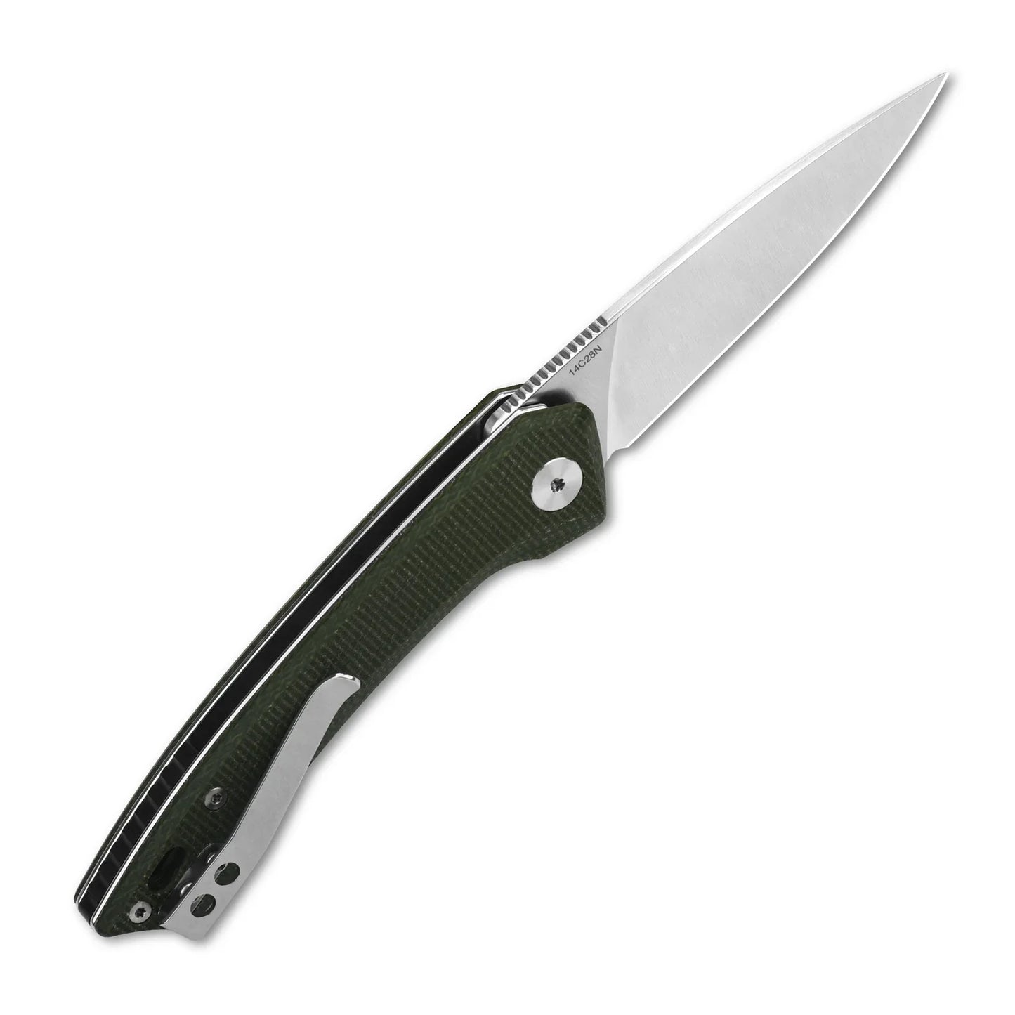 QSP Leopard 3.0" 14C28N Green Micarta QS135-C