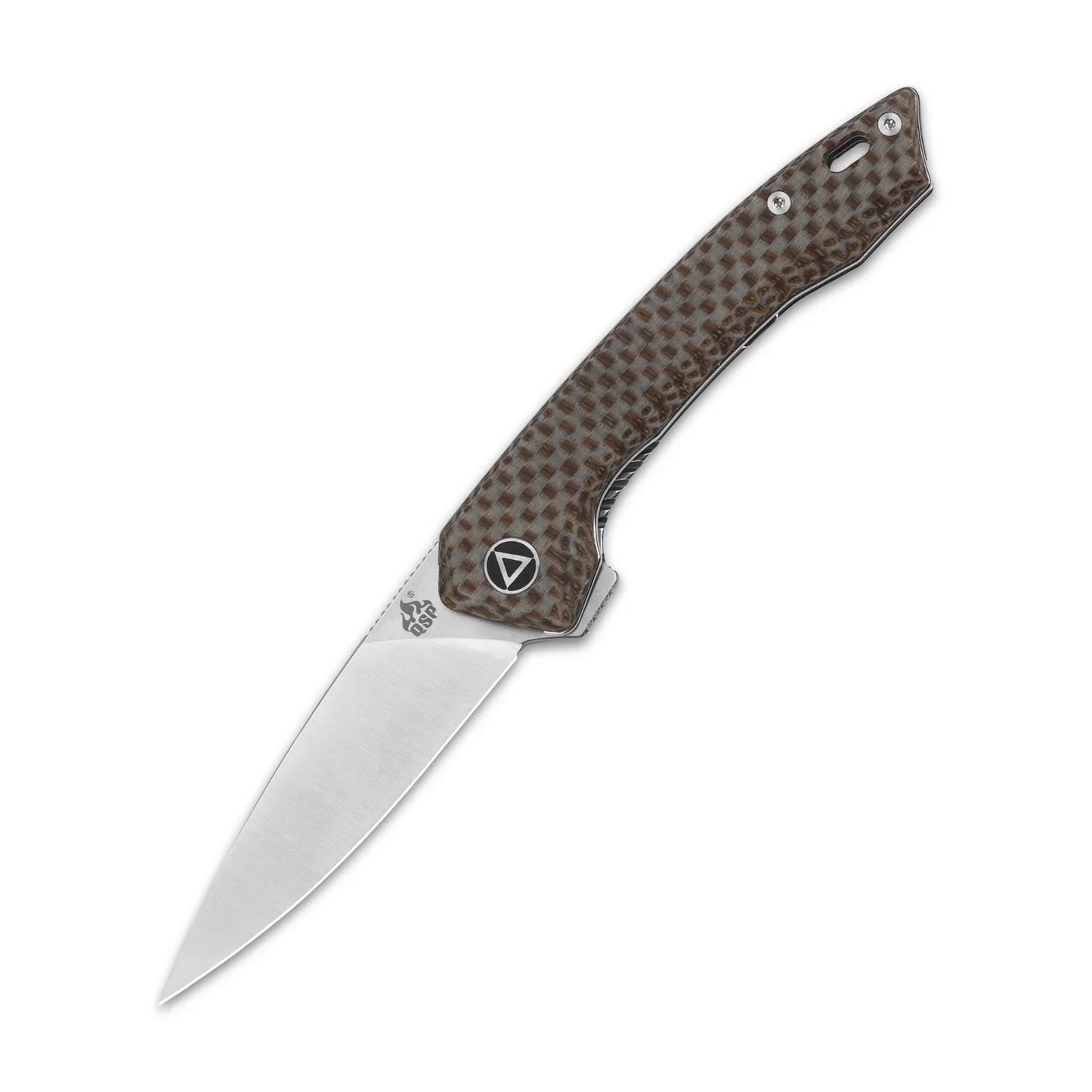 QSP Leopard 3.0" 14C28N Brown texture micarta QS135-D