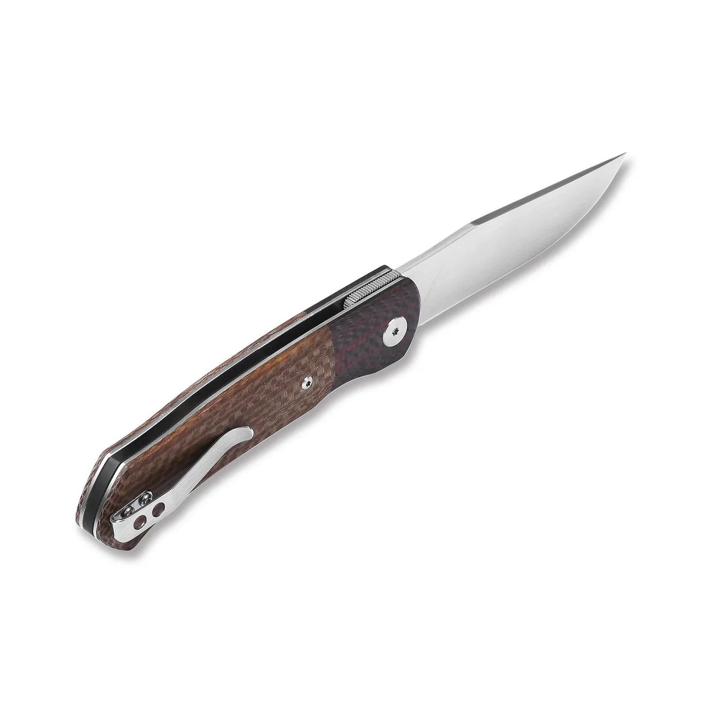 QSP Gannet 3.375" 154CM, satin finish Carbon fiber bolster with micarta handle QS137-B