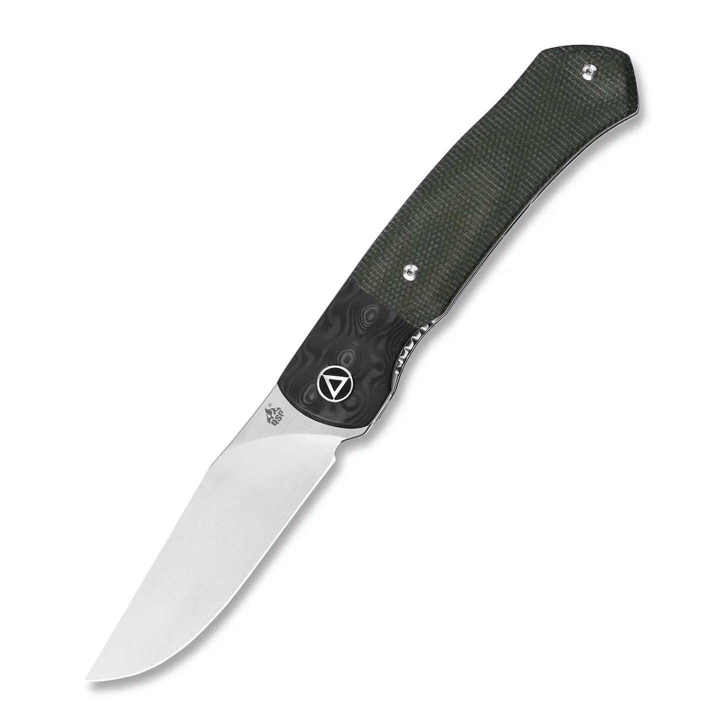 QSP Gannet 3.375" 154CM, satin finish Carbon fiber bolster with micarta handle QS137-C