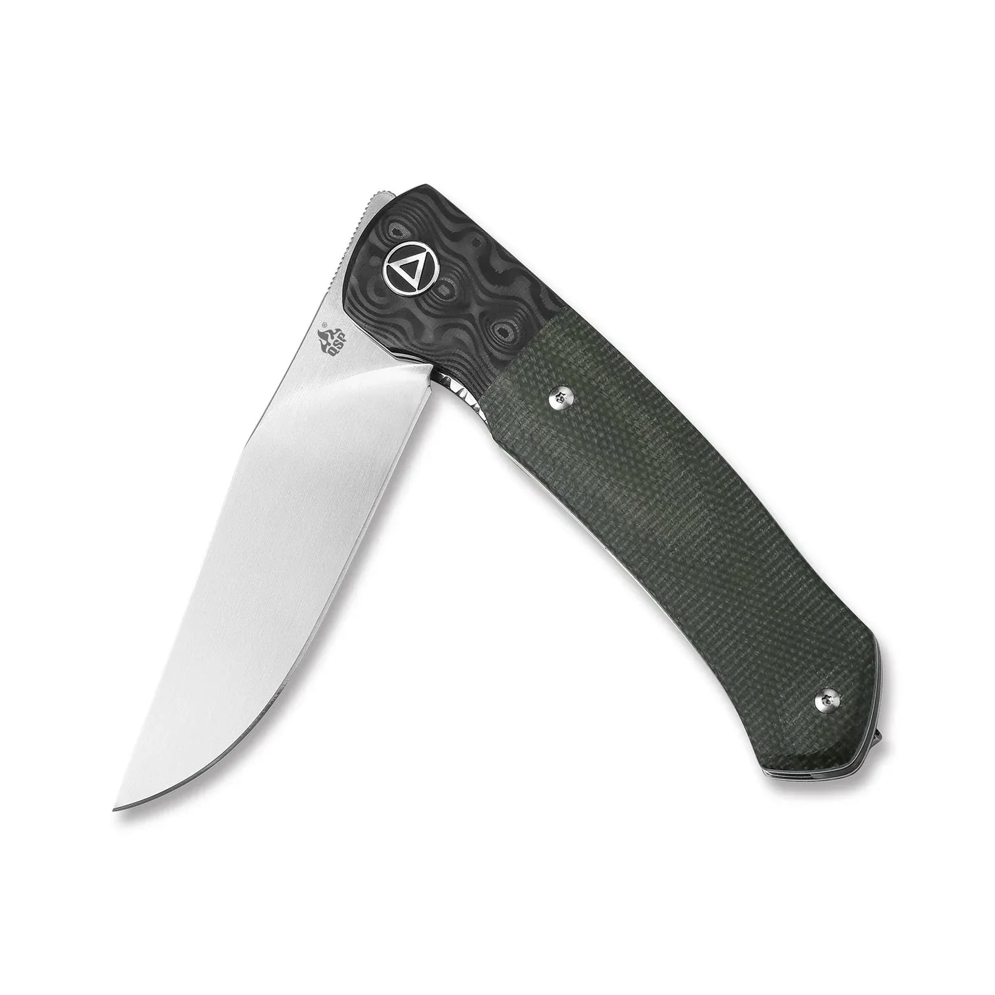 QSP Gannet 3.375" 154CM, satin finish Carbon fiber bolster with micarta handle QS137-C