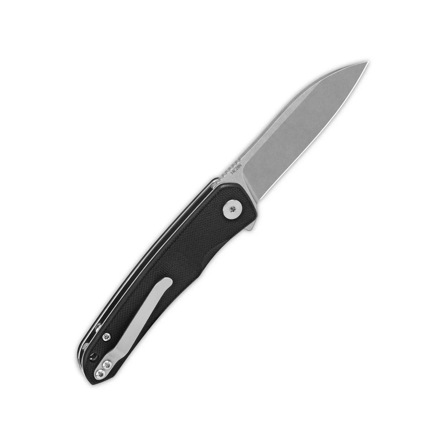 QSP Otter 2.7" 14C28N Stonewashed Blade Black G10 QS140-C1