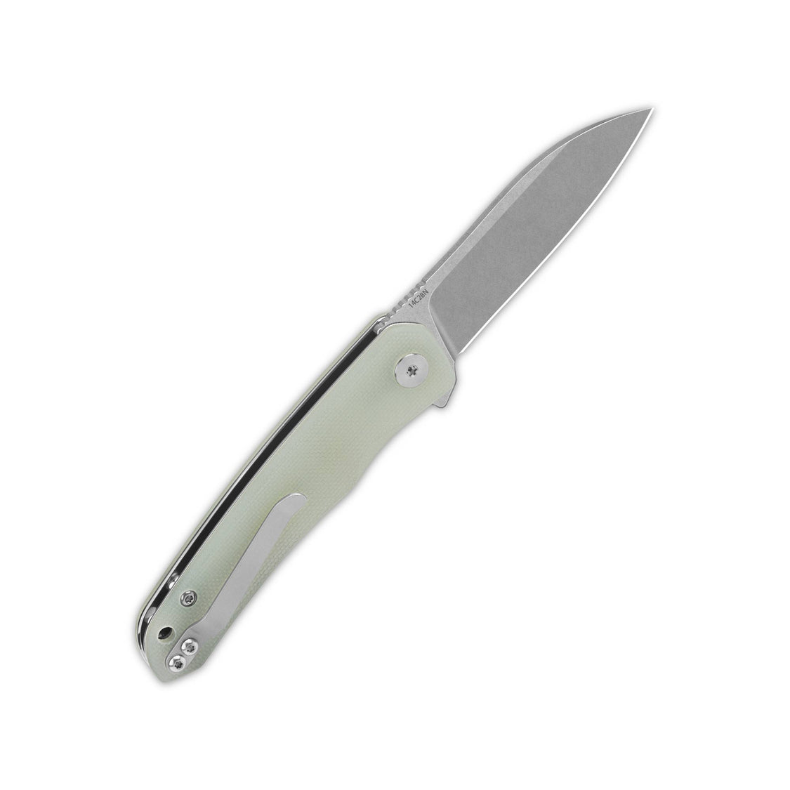 QSP Otter 2.7" 14C28N Stonewashed Blade Jade G10 Handle QS140-D1