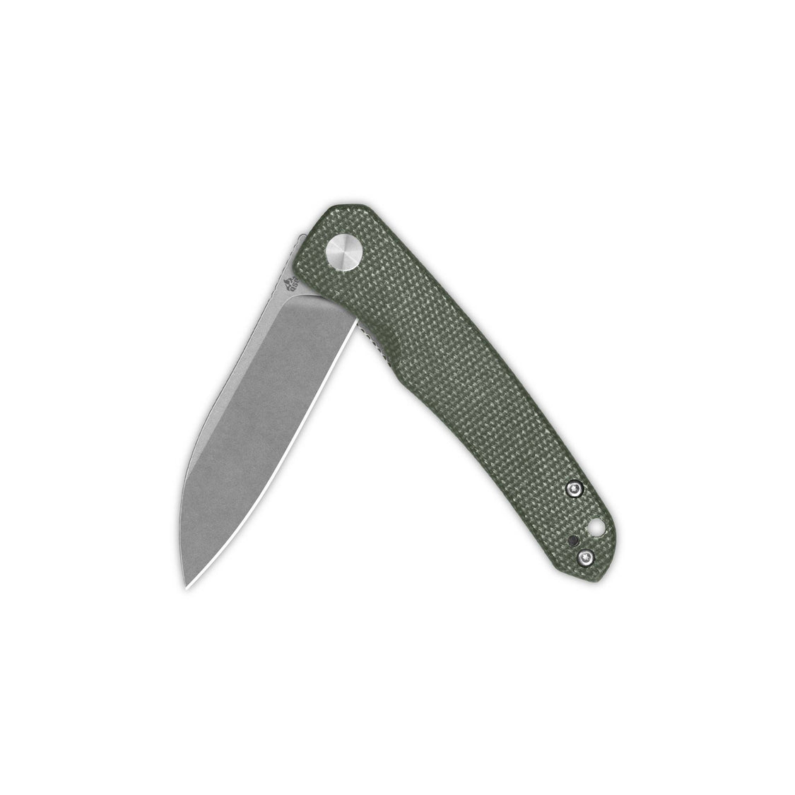 QSP Otter Liner Lock Pocket Knife 14C28N Blade Green Micarta Handle