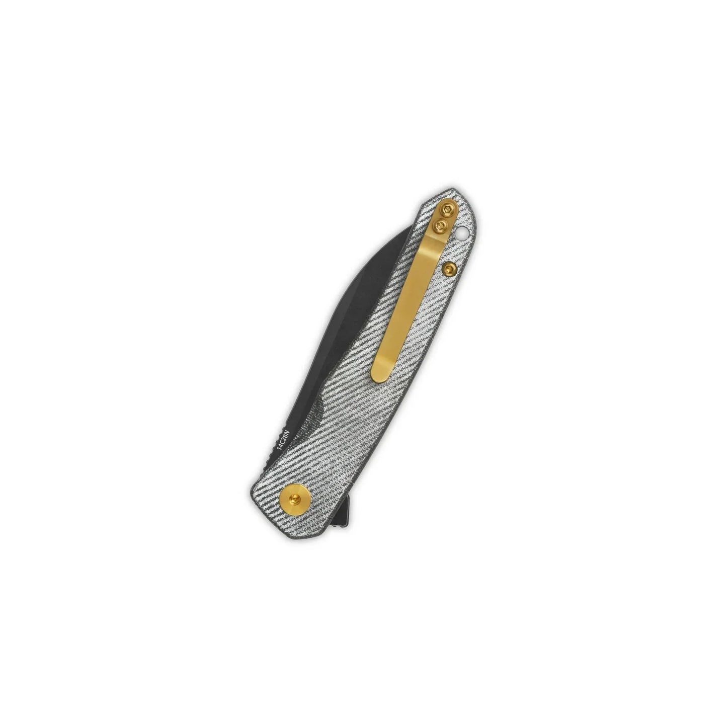 QSP Otter 2.7" 14C28N Black Blade Denim Micarta QS140-F2