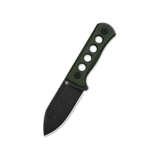 QSP Canary QS141-C2 – 2.50″ 14C28N spear point neck knife with green Micarta handle