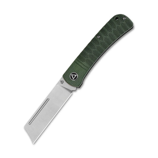 QSP Hedgehog 2.875" 14C28N, satin finish Green Micarta QS142-A