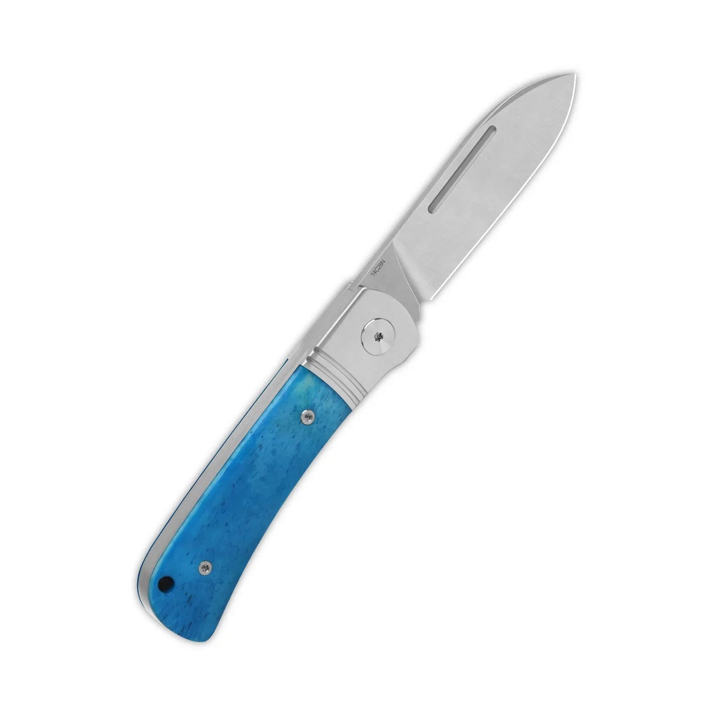 QSP Hedgehog Spear Point 2.92" 14C28N, satin Blue Bone QS142SP-D