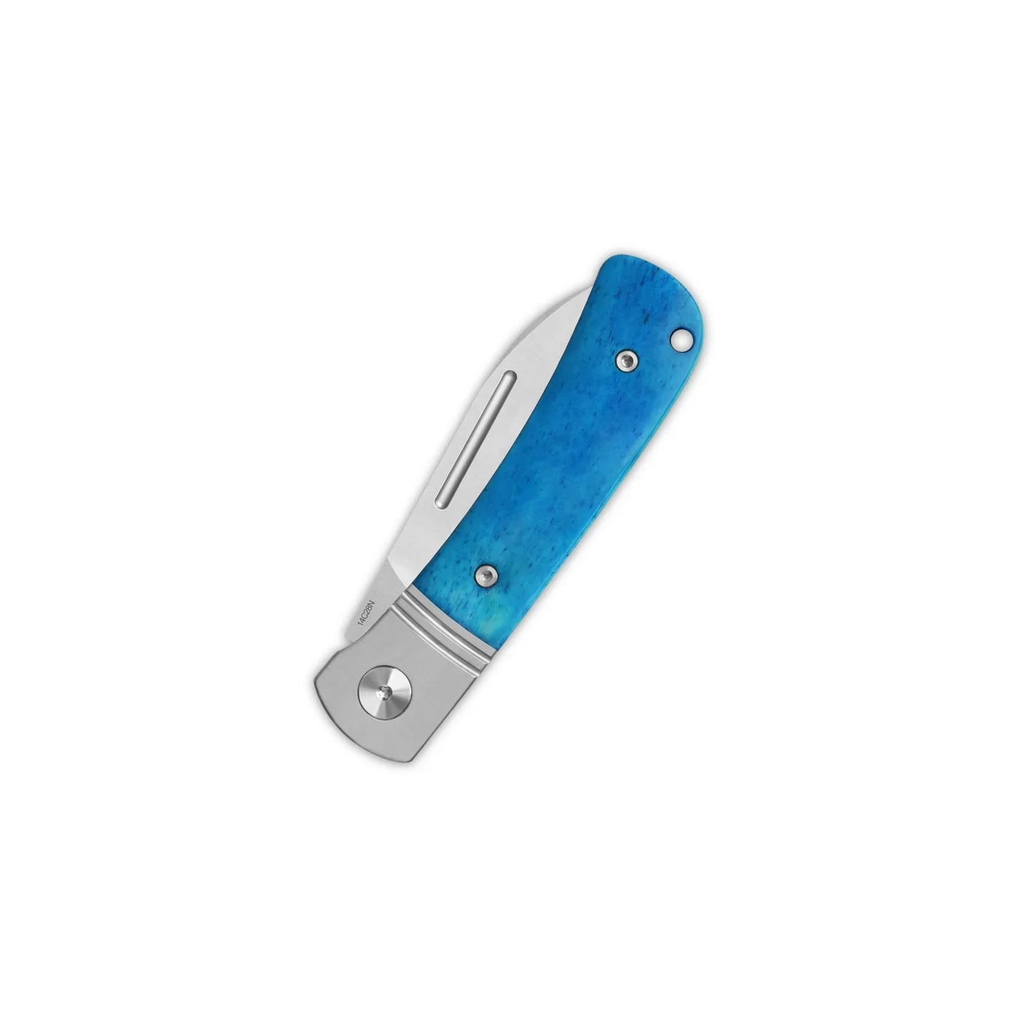 QSP Hedgehog Spear Point 2.92" 14C28N, satin Blue Bone QS142SP-D