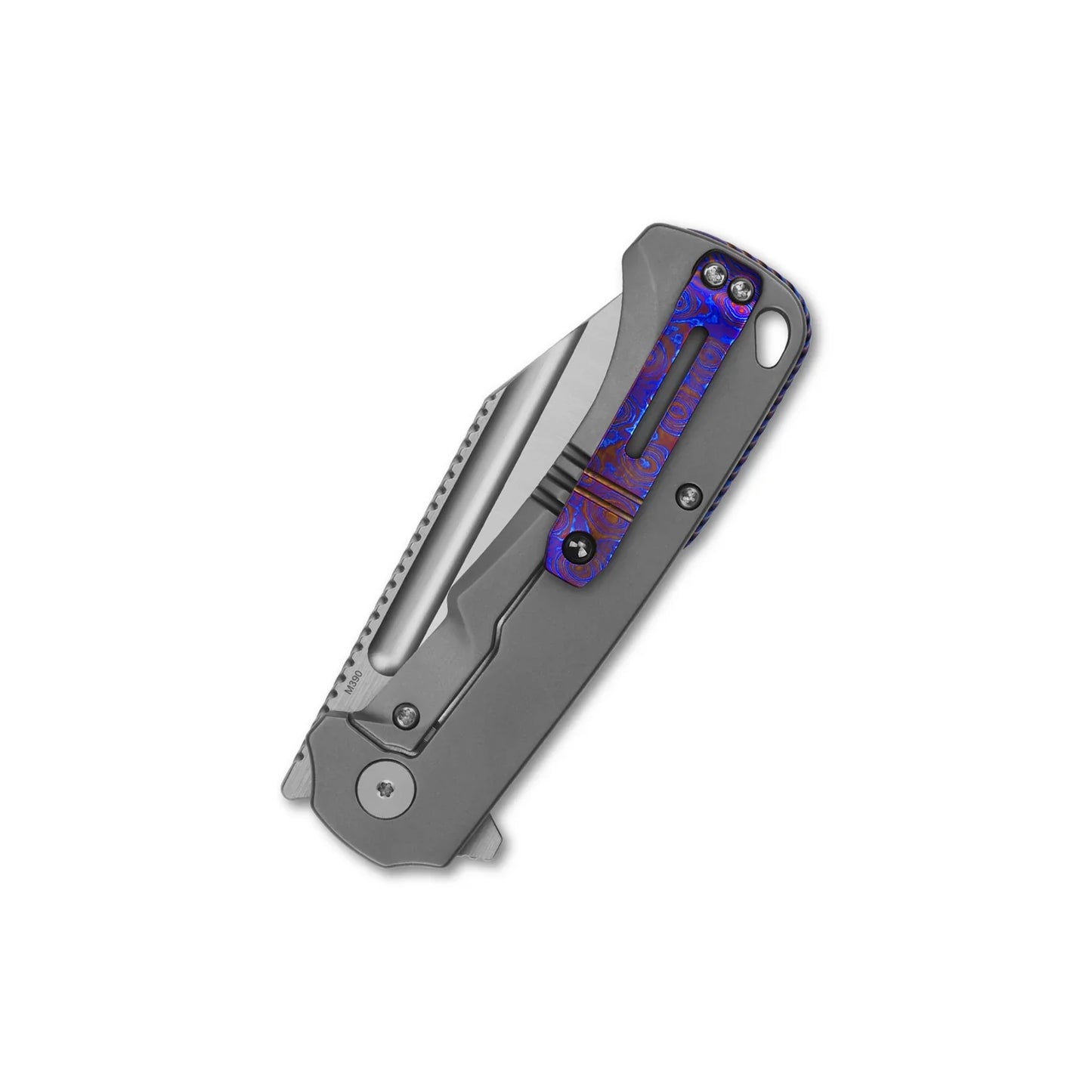 QSP Rhino 3.25" Böhler M390 Titanium 2 tone Satin blade Bead blasted Ti handle QS143-A