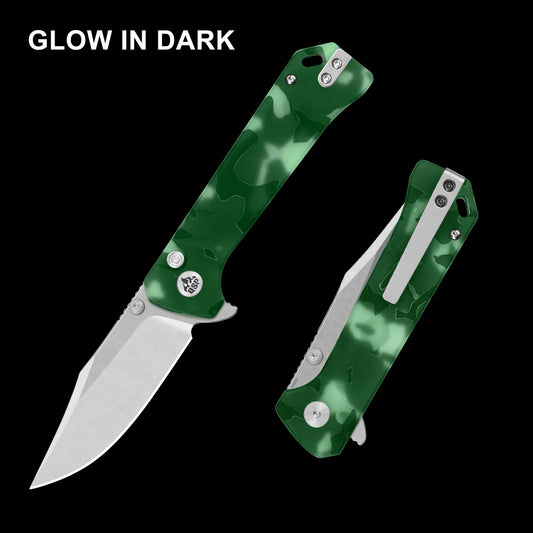 QSP Grebe 3.00" S35VN Raffir resin, Glow in Dark QS147-E1