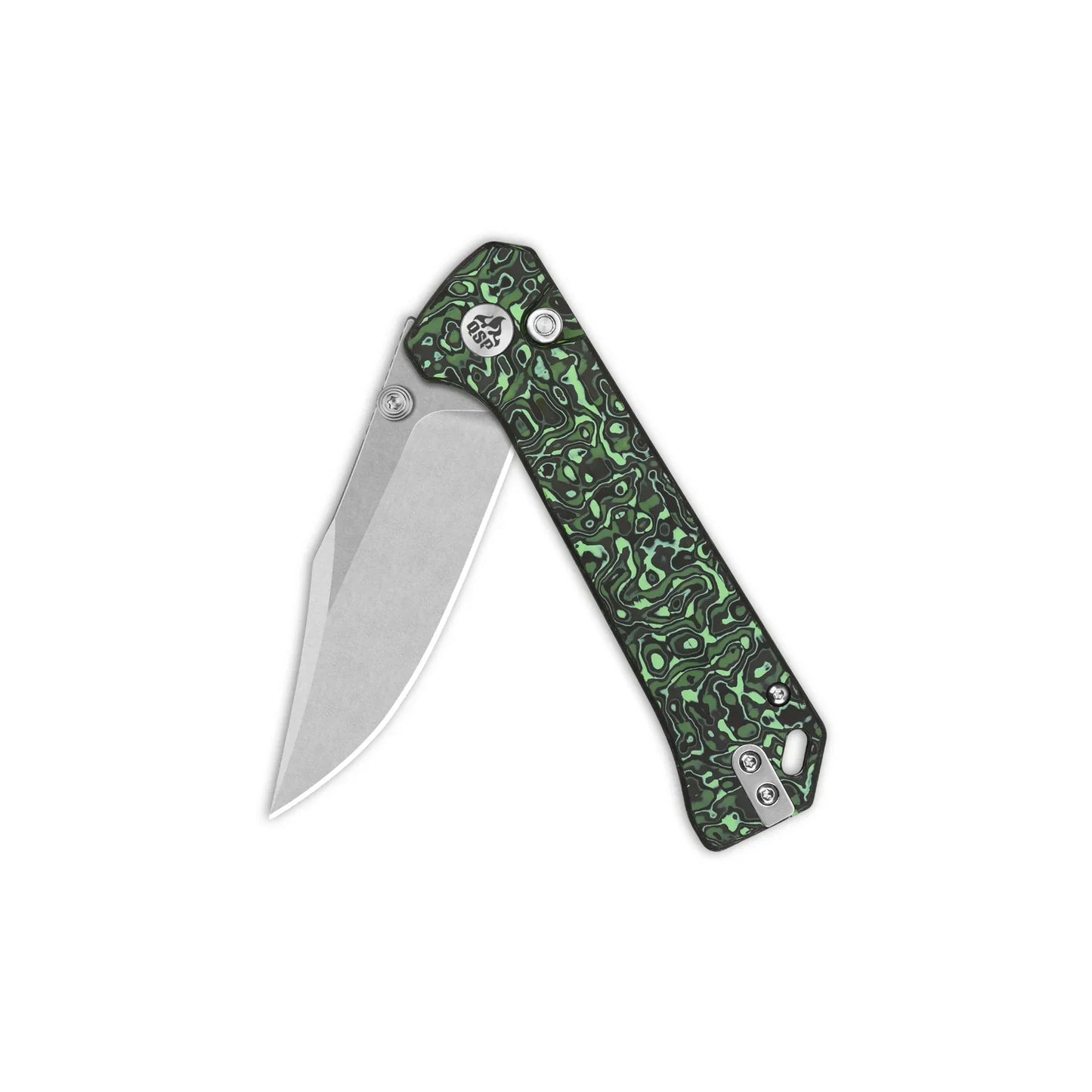 QSP Grebe 3.00" S35VN Green camo CF QS147-G1