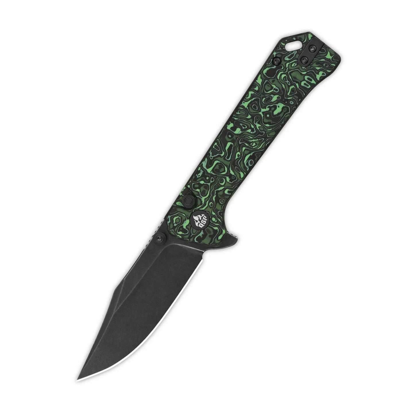 QSP Grebe 3.00" S35VN Green camo CF QS147-G1