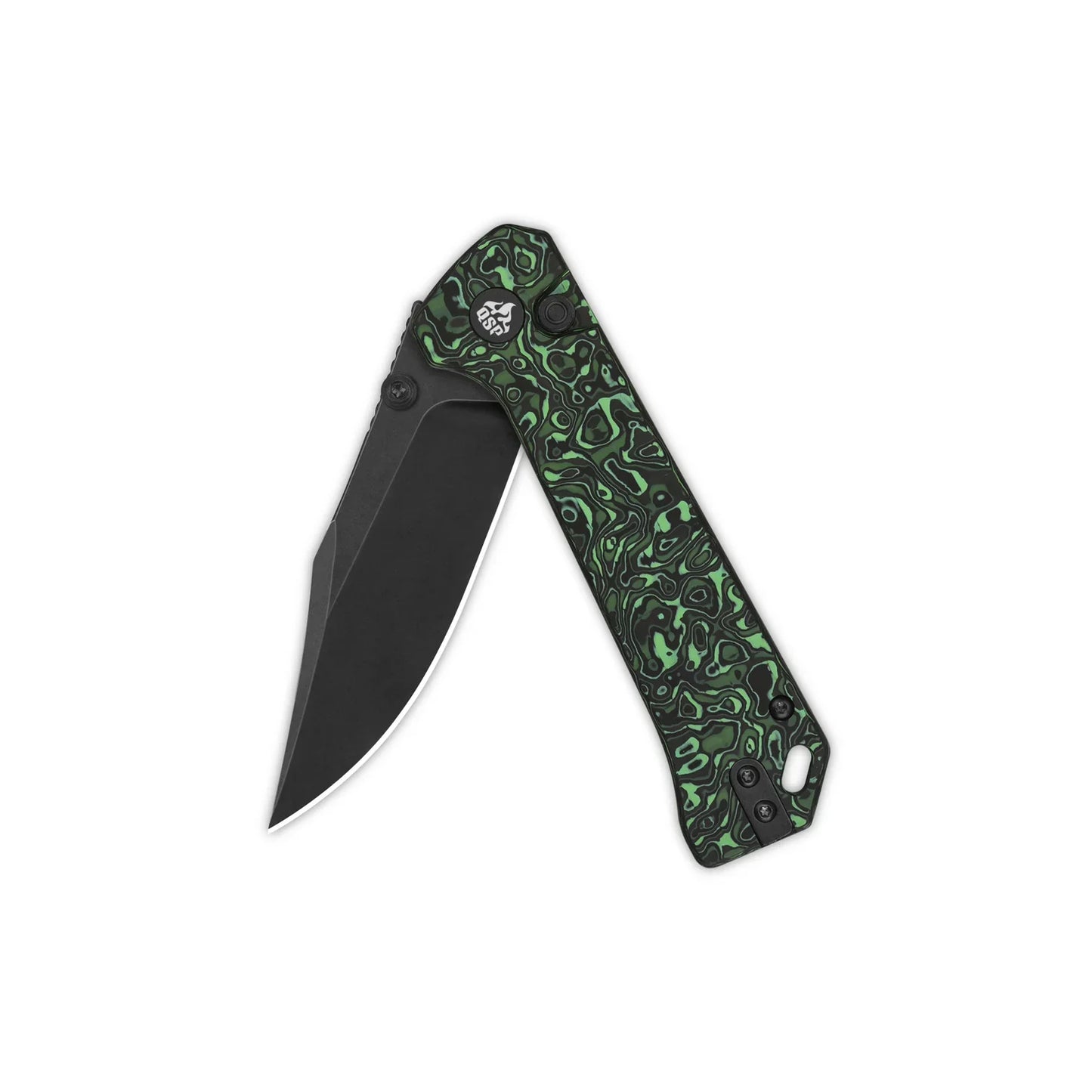 QSP Grebe 3.00" S35VN Green camo CF QS147-G1