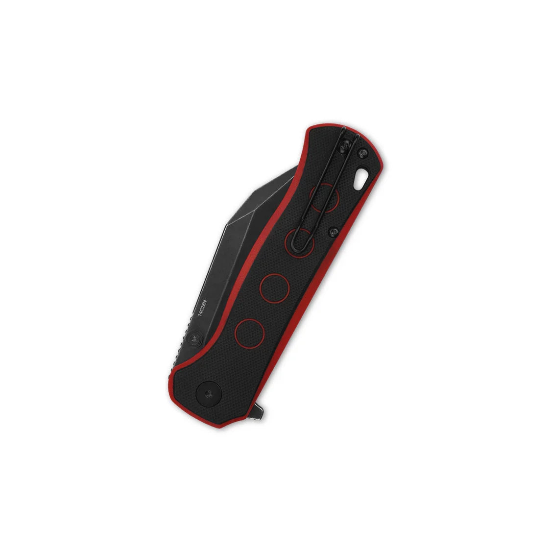 QSP Knife Swordfish 3.625'' 14C28N G10. Black/Red QS149-A2