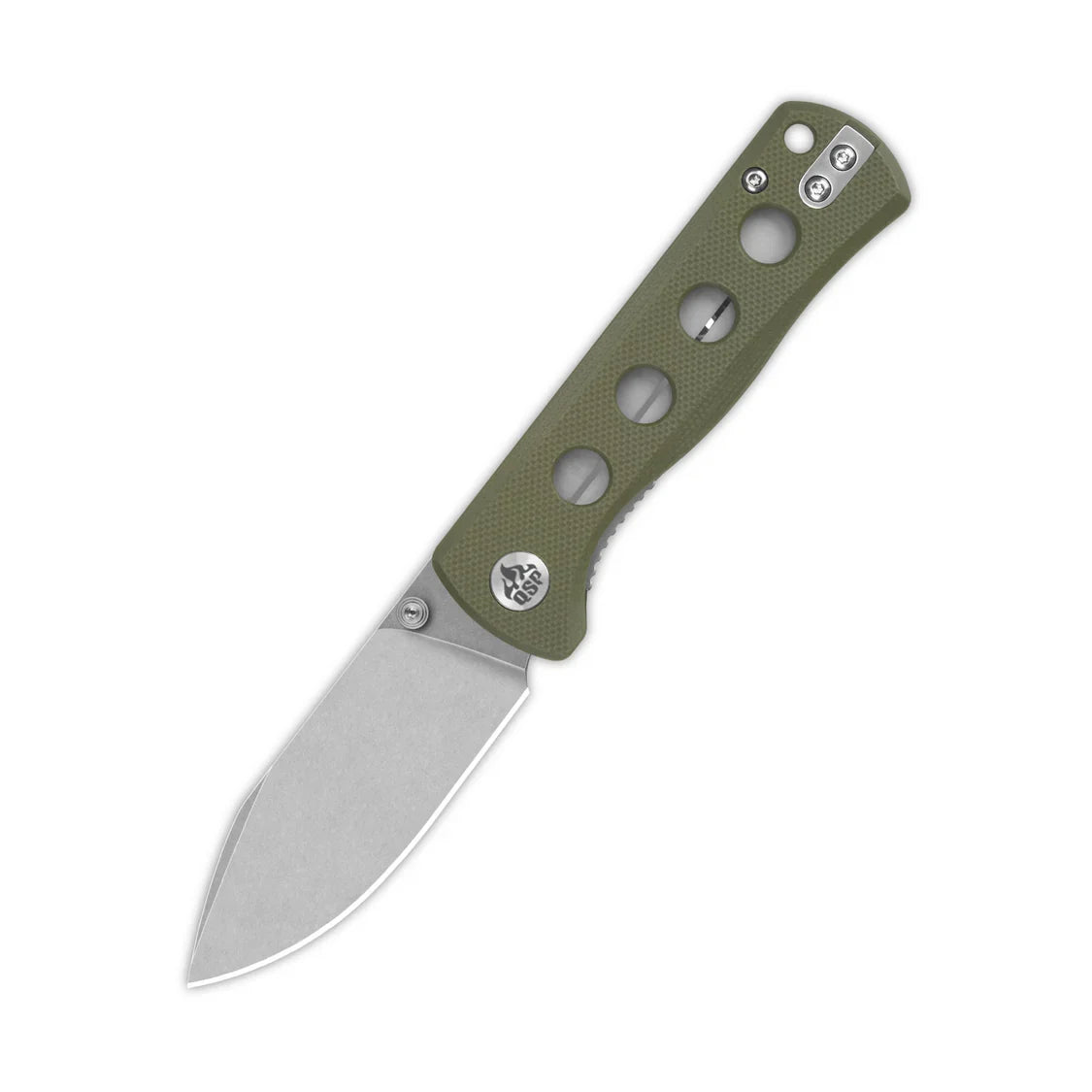 QSP Knife Canary folder 2.84'' 14C28N Olive Green G10 QS150-F1