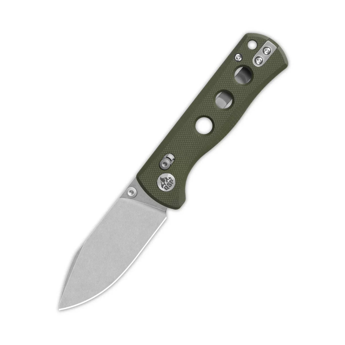 QSP Canary Glyde 2.84" 14C28N, stonewashed Olive Green G10 QS150GL-B1