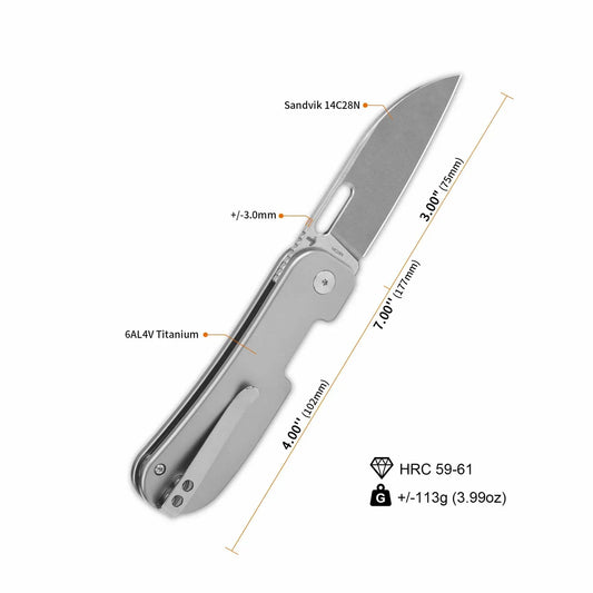 QSP Variant PE 3.00" 14C28N Titanium QS154-E