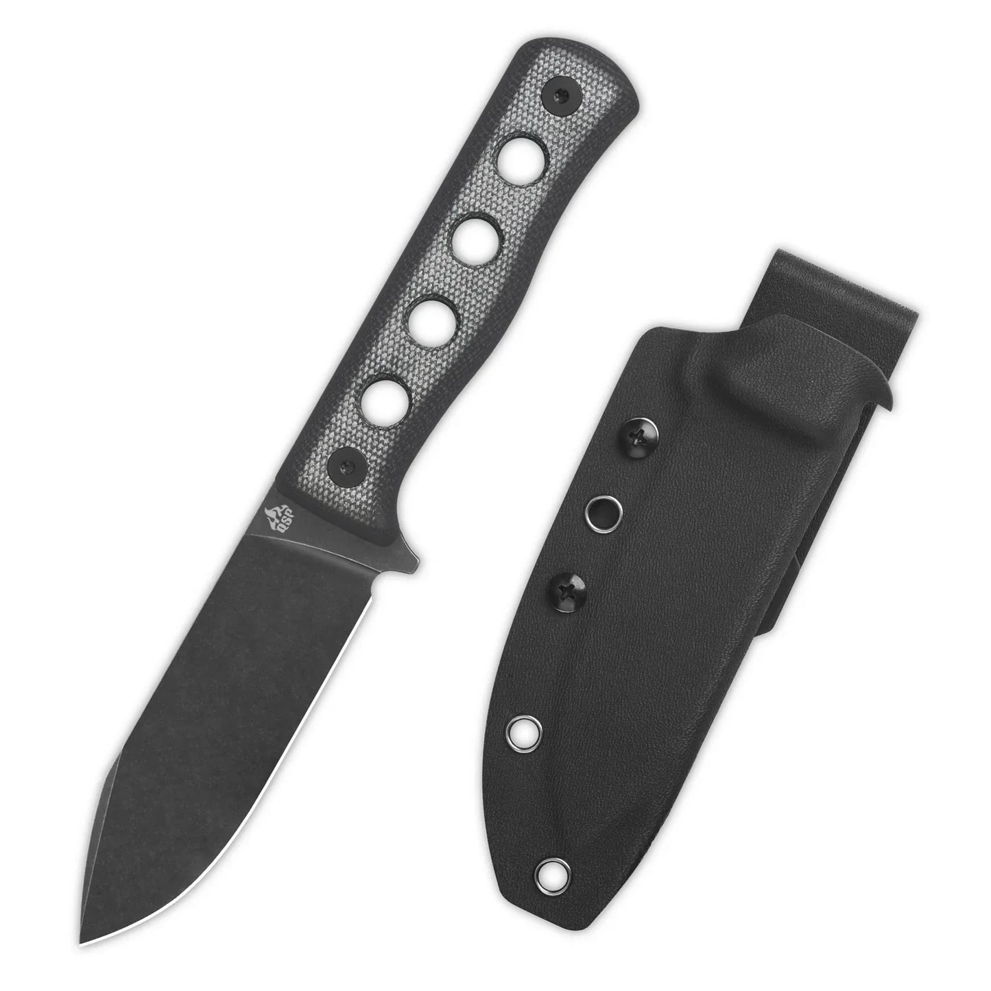QSP Canary Fixed 4.25" Cr8Mo2VSi(equal to DC53) Black Micarta Blade QS155-B1