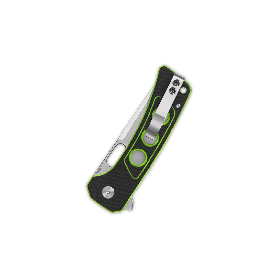 QSP Knife Unicorn 3.25'' 14C28N Black Surface Neon Liner G10 QS156-C1