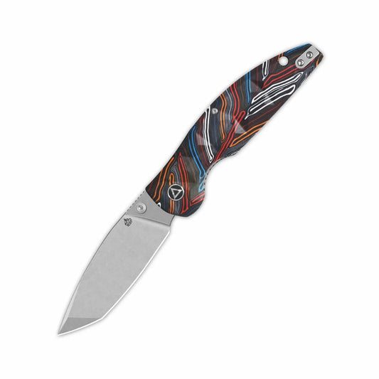 QSP Turtle Punk 3.5" 14C28N, Stonewashed colorful G10 QS158-A1