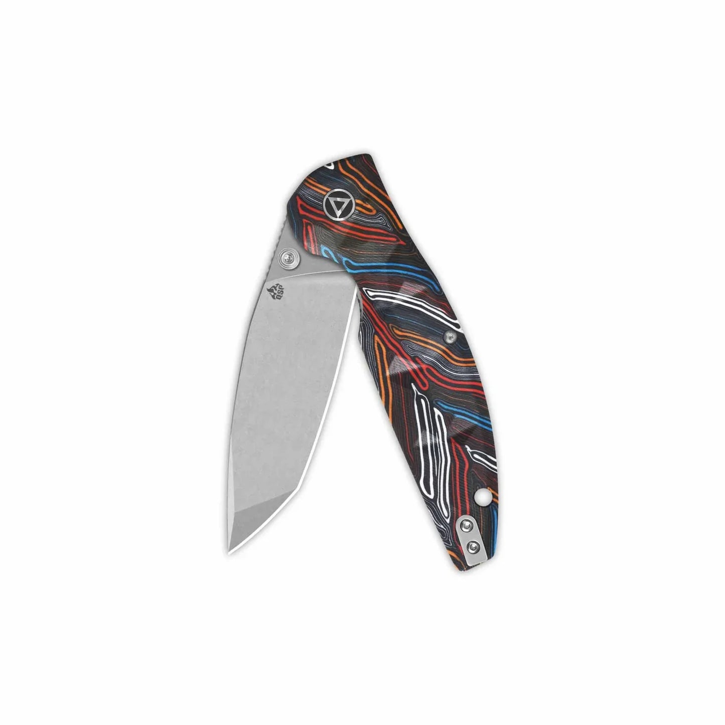 QSP Turtle Punk 3.5" 14C28N, Stonewashed colorful G10 QS158-A1