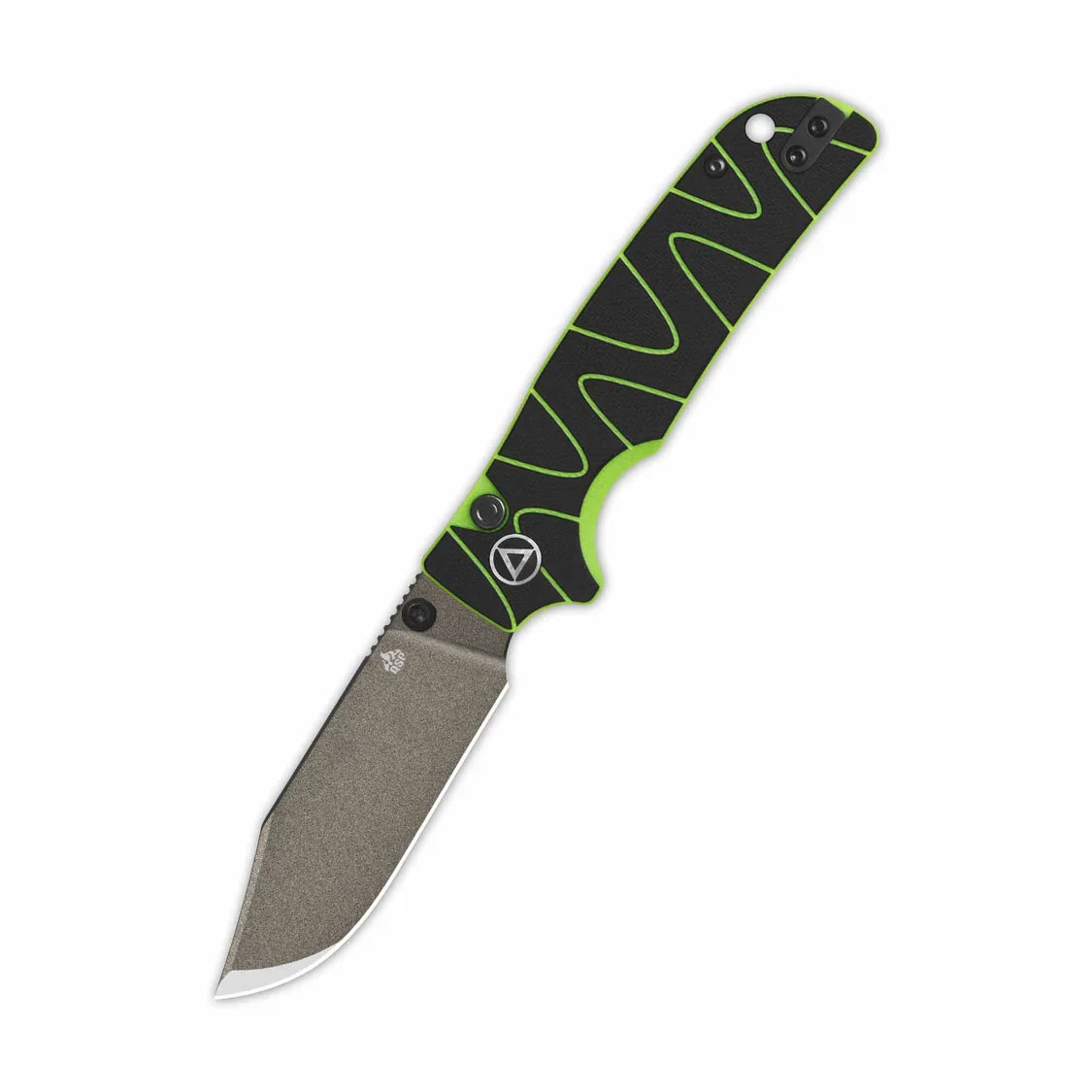 QSP Knife Kali 3.25'' 14C28N, Champagne Ceramic Coated Black/Neon G10 QS159-C2