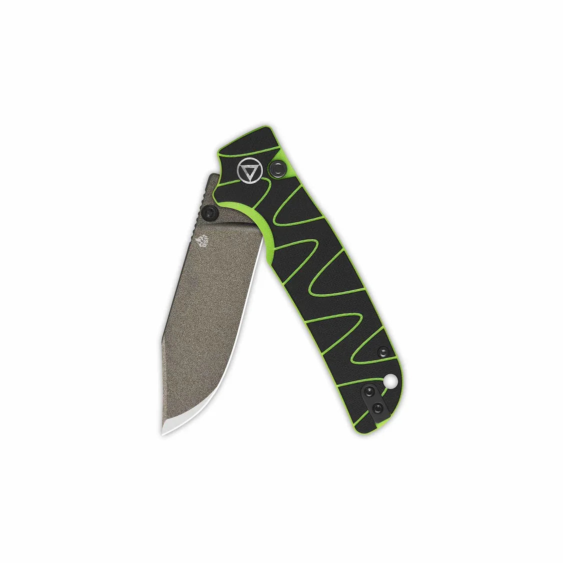 QSP Knife Kali 3.25'' 14C28N, Champagne Ceramic Coated Black/Neon G10 QS159-C2