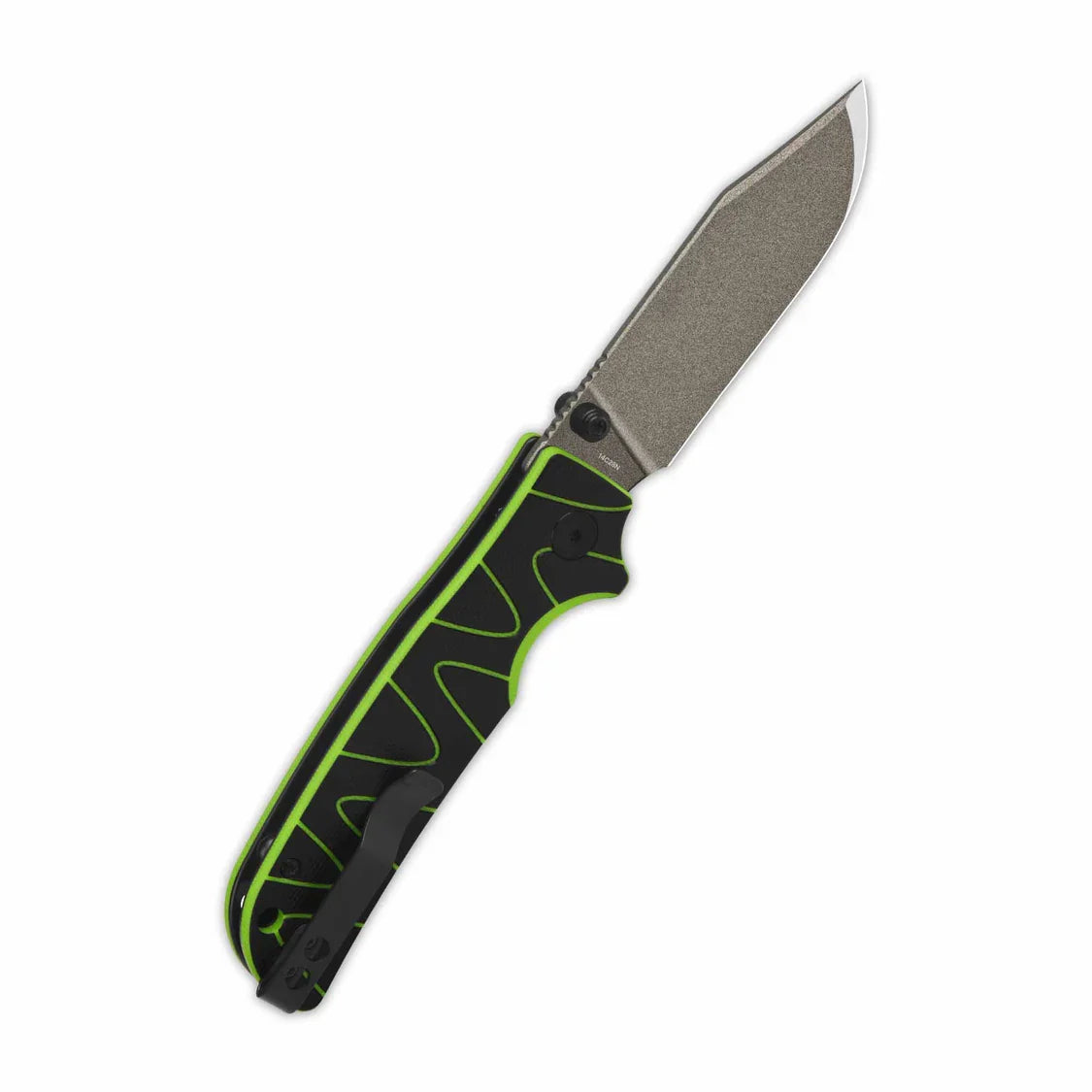 QSP Knife Kali 3.25'' 14C28N, Champagne Ceramic Coated Black/Neon G10 QS159-C2