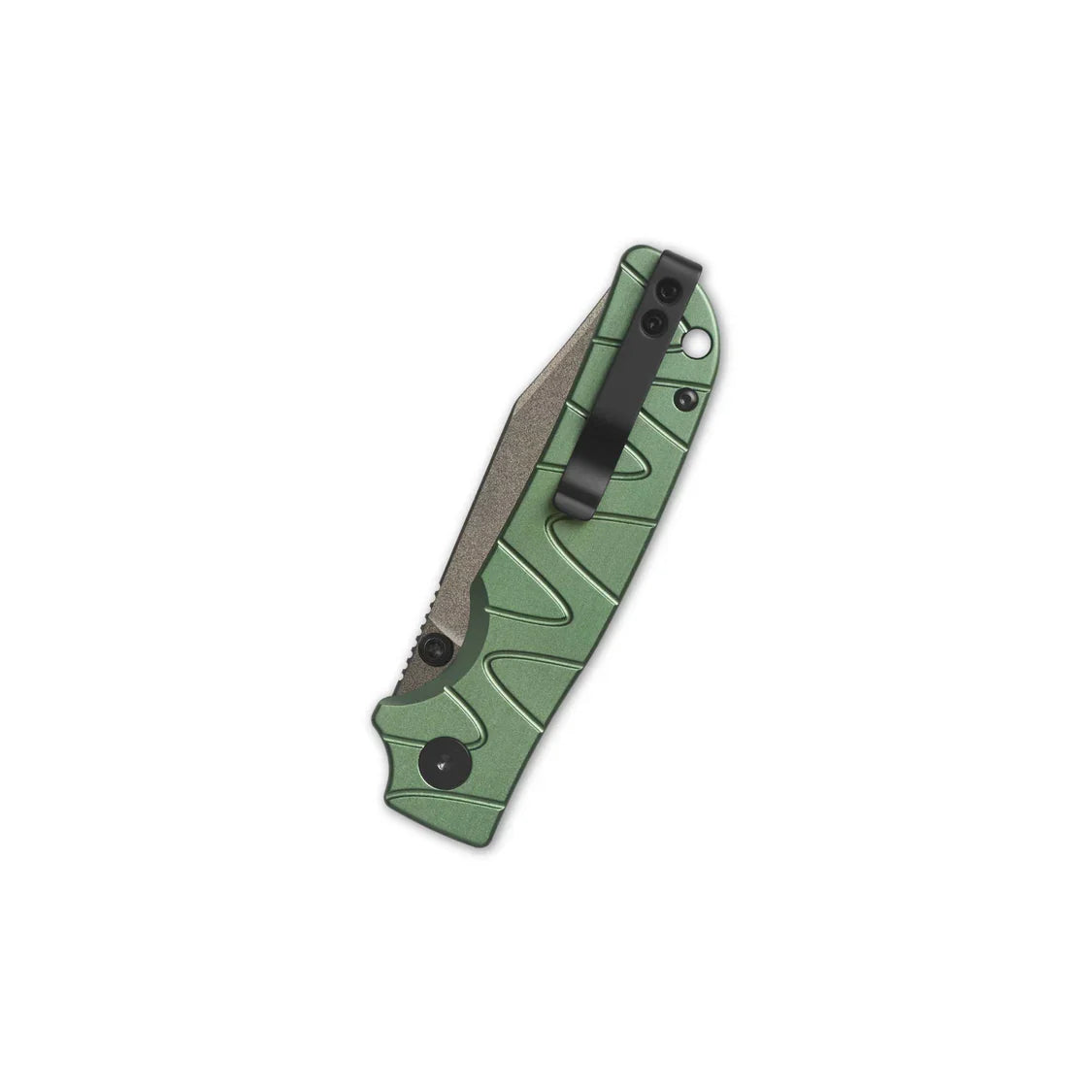 QSP Knife Kali 3.25'' 14C28N, Champagne Ceramic Coated Green Aluminium QS159-E2