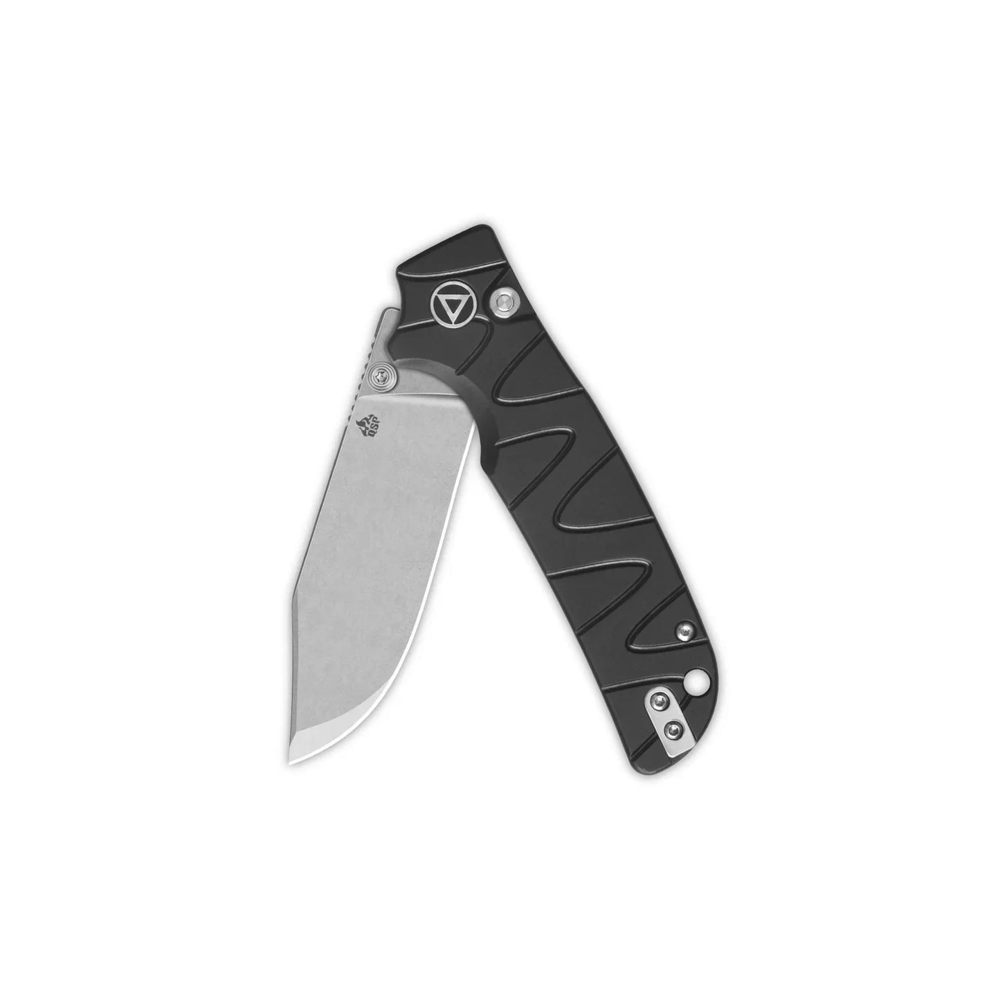 QSP Kali 3.25" 14C28N, Stonewashed Black Aluminium QS159-F1