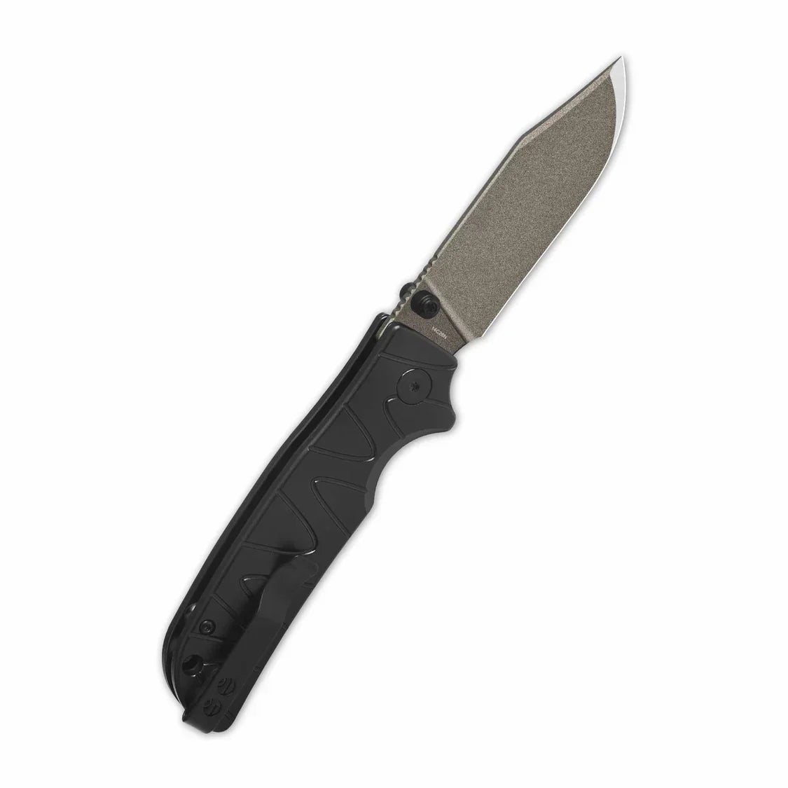 QSP Knife Kali 3.25'' 14C28N Champagne Ceramic Coated Black Aluminium QS159-F2