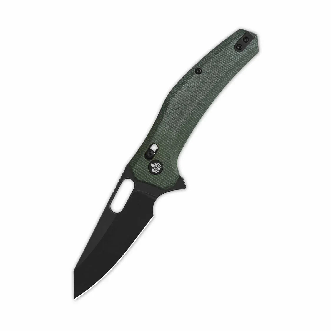 QSP Knife Emu 3.25'' 14C28N Green Micarta QS164-B2