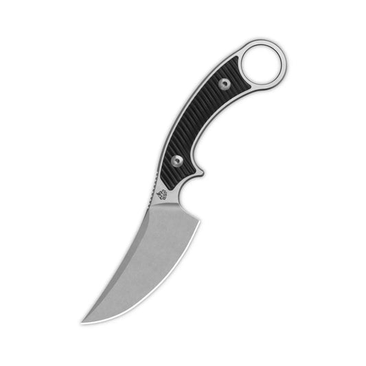 QSP Viper QS166-A1 – 4.00″ 10Cr15MoV clip point fixed blade knife with black G10 handle