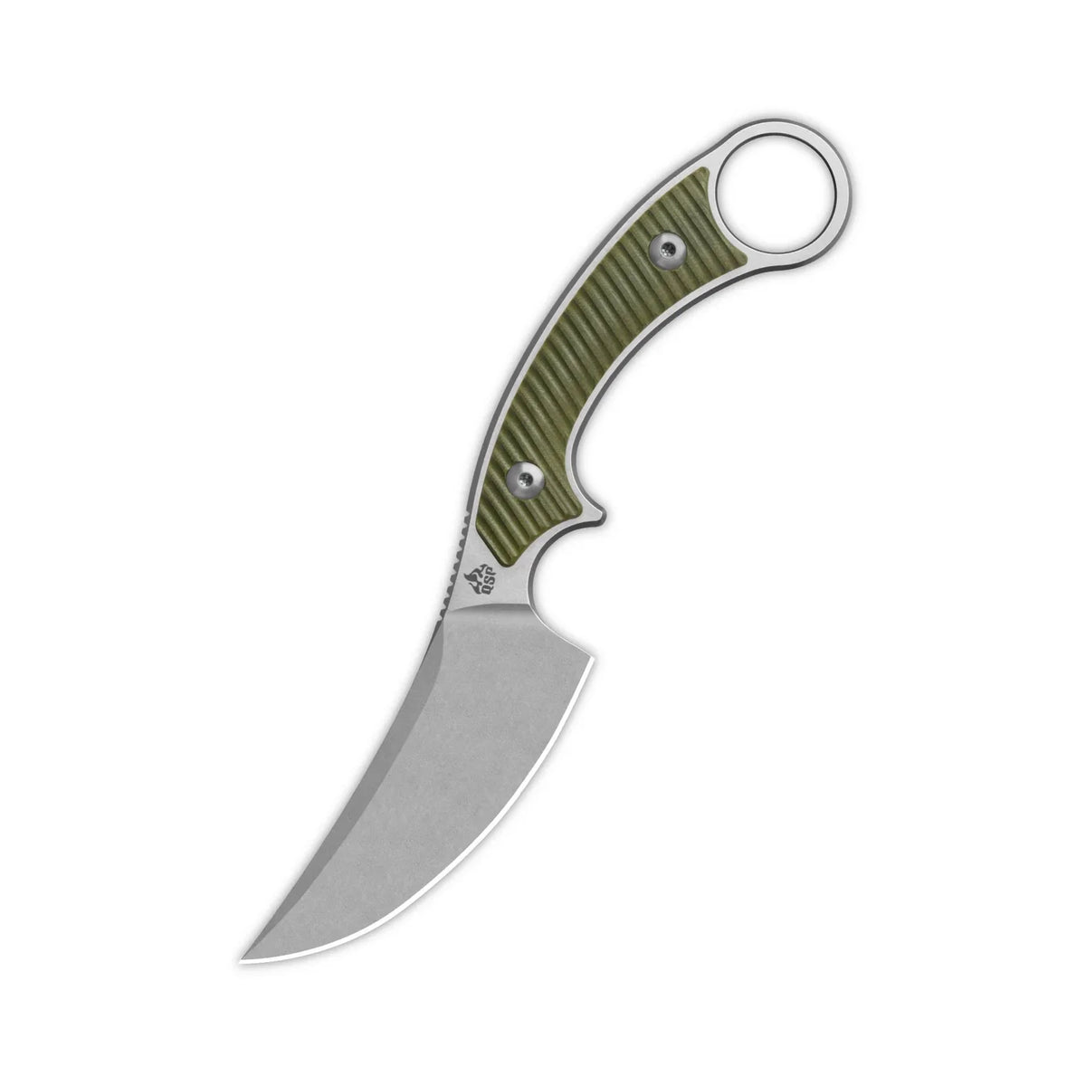 QSP Viper QS166-B1 – 4.00″ 10Cr15MoV clip point fixed blade knife with OD green G10 handle
