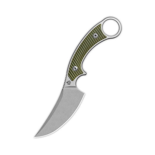 QSP Viper QS166-B1 – 4.00″ 10Cr15MoV clip point fixed blade knife with OD green G10 handle