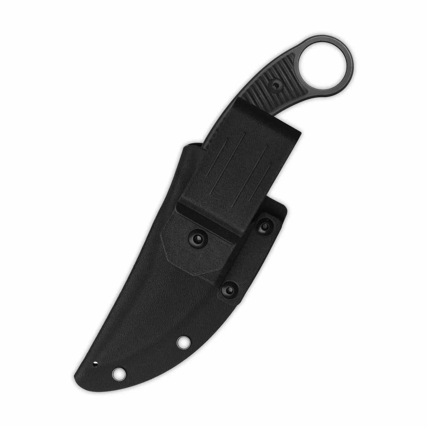 QSP Viper QS166-A2 black G10 handle detail with forefinger ring