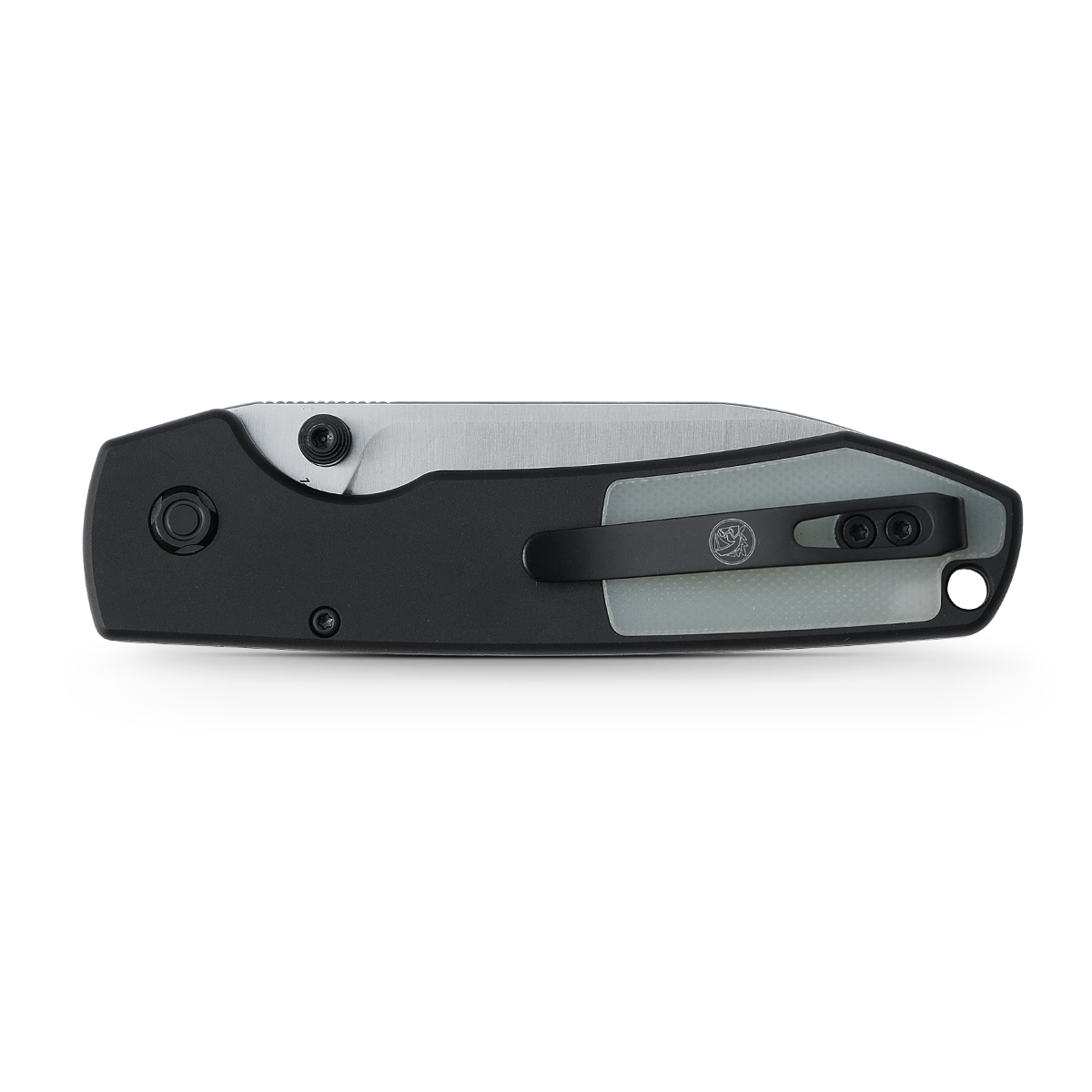 Vosteed Raccoon Folding Knife 3.25in 14C28N Steel Black Aluminum & Jade G10 Handles