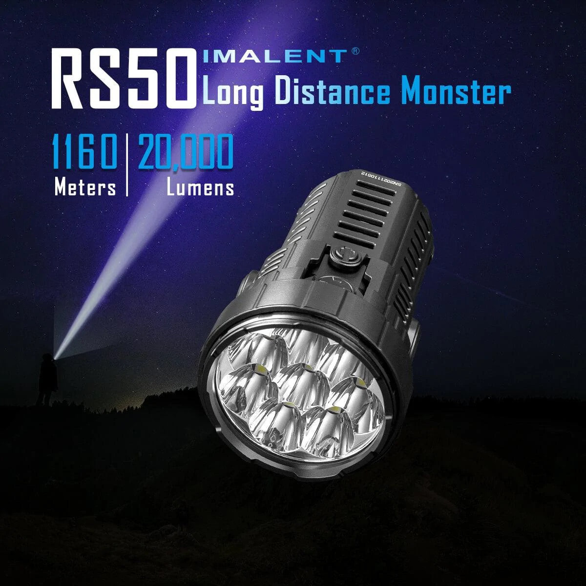 Imalent RS50 20000 Lumen Rechargeable Flashlight (8 * CREE XHP50.3 HI LEDs)