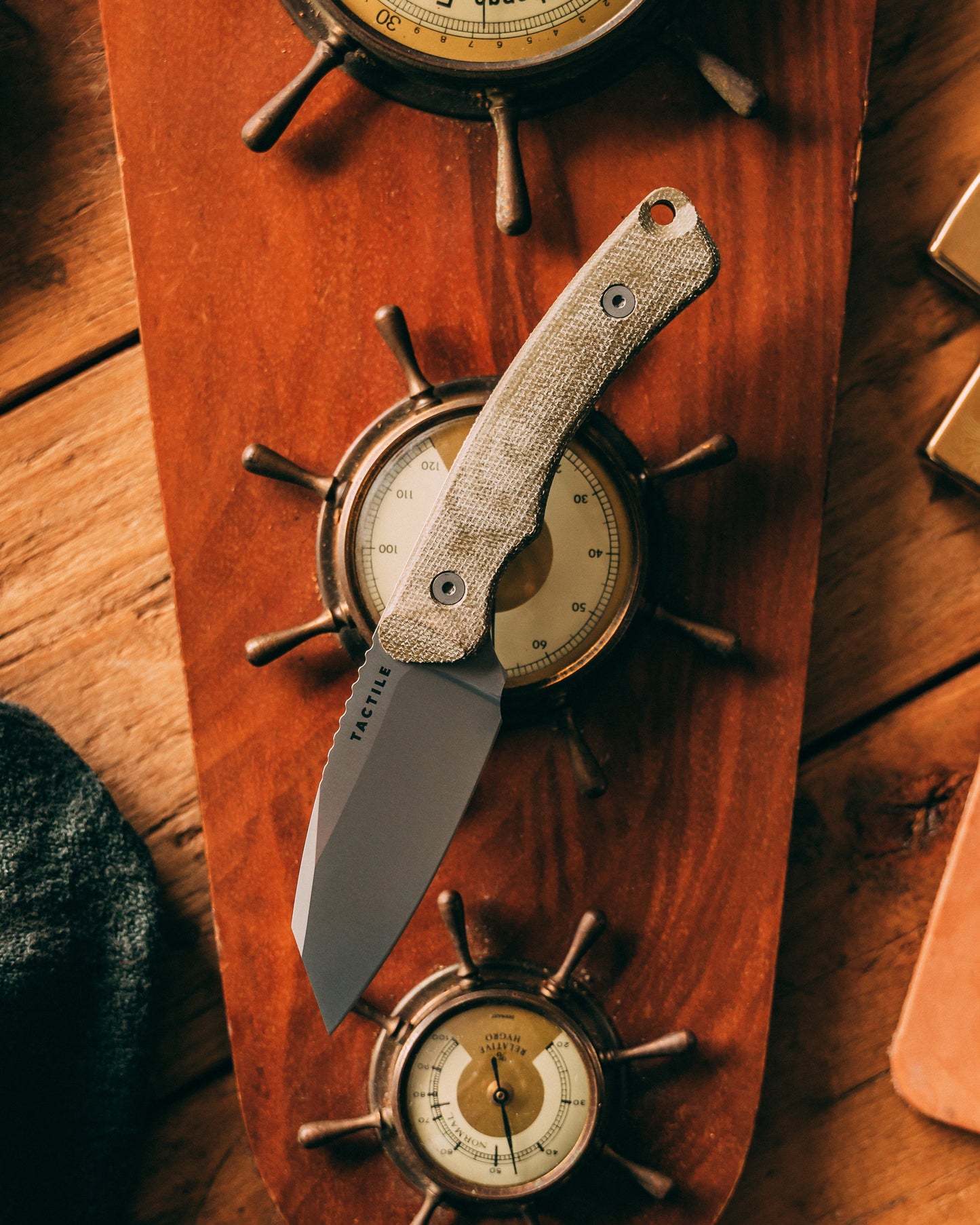 Tactile Knife Co Redhawk Fixed Blade 2.75in Tumbled Magnacut Blade Green Micarta Handles Kydex Sheath