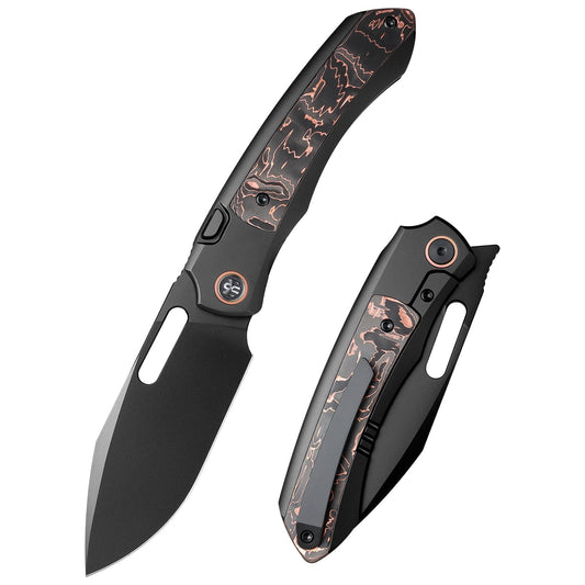 Remette RT-Orca ORCATB front view – 3.15" DLC M390 drop point titanium folding knife