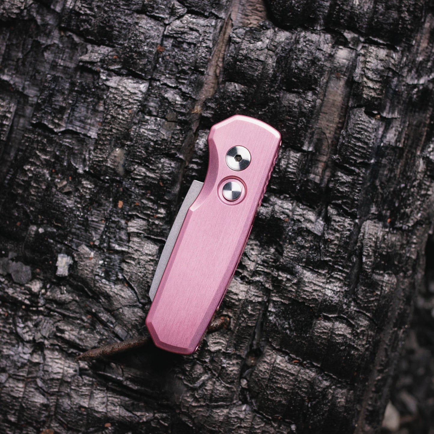 Pro‑Tech Runt 5 (R5201 Pink) – 1.94″ Reverse‑Tanto CPM‑20CV Auto Knife, Pink Aluminum Handle