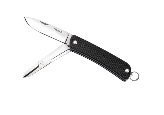 Ruike S22-B Stainless Folding Knife Multi-Tool 2.1" Sandvik 12C27 Black G-10 Handles