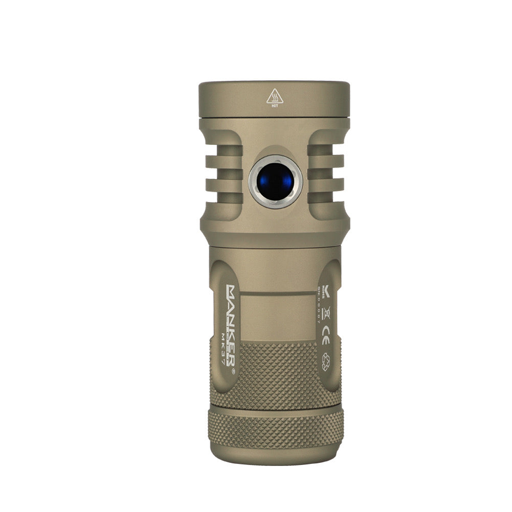 Manker MK37 5,800 Lumen Compact Throw and Flood Flashlight 3 * 18650 Batteries (Included) - Sand