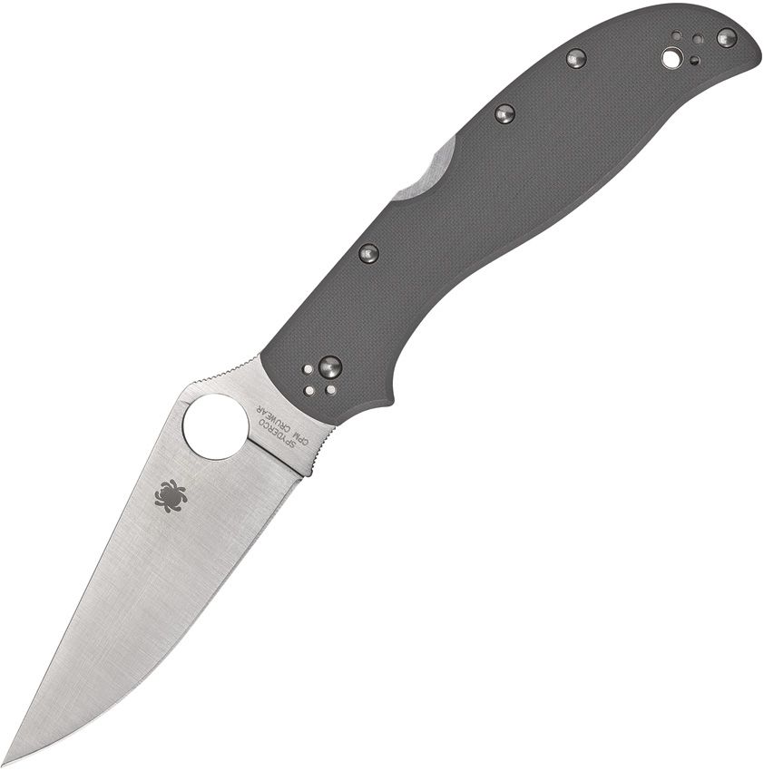 Spyderco C258GPGYCW Stretch 2 XL 3.99in Cru-Wear Steel Blade Gray G10 Handles