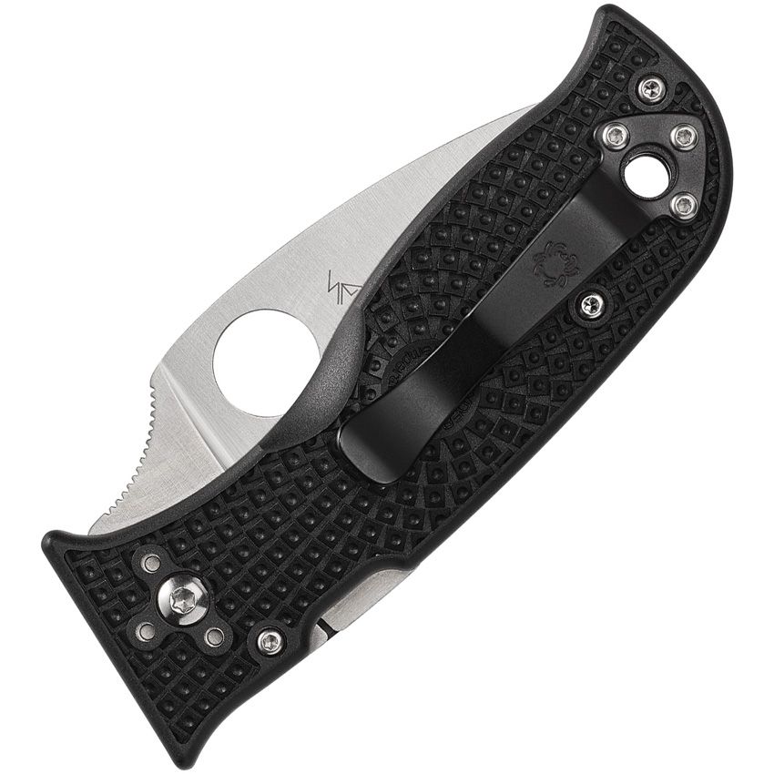 Spyderco Lil' Temperance 3 Lightweight C69SBK3 SpyderEdge blade and black FRN handle detail