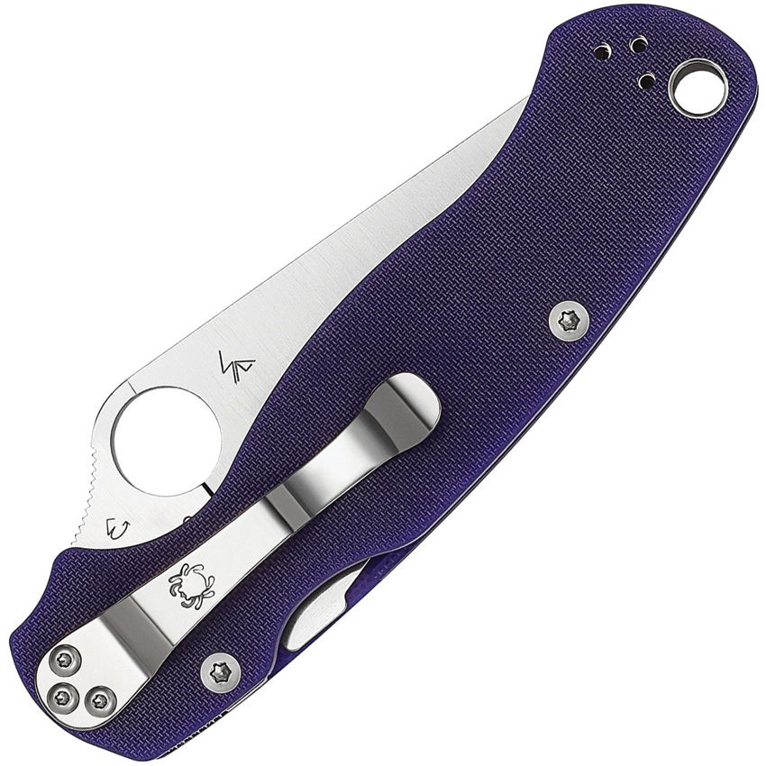 Spyderco Paramilitary 2 Folding Knife 3.42in S110V Steel Blade Dark Blue Textured G-10 Handles - C81GPDBL2