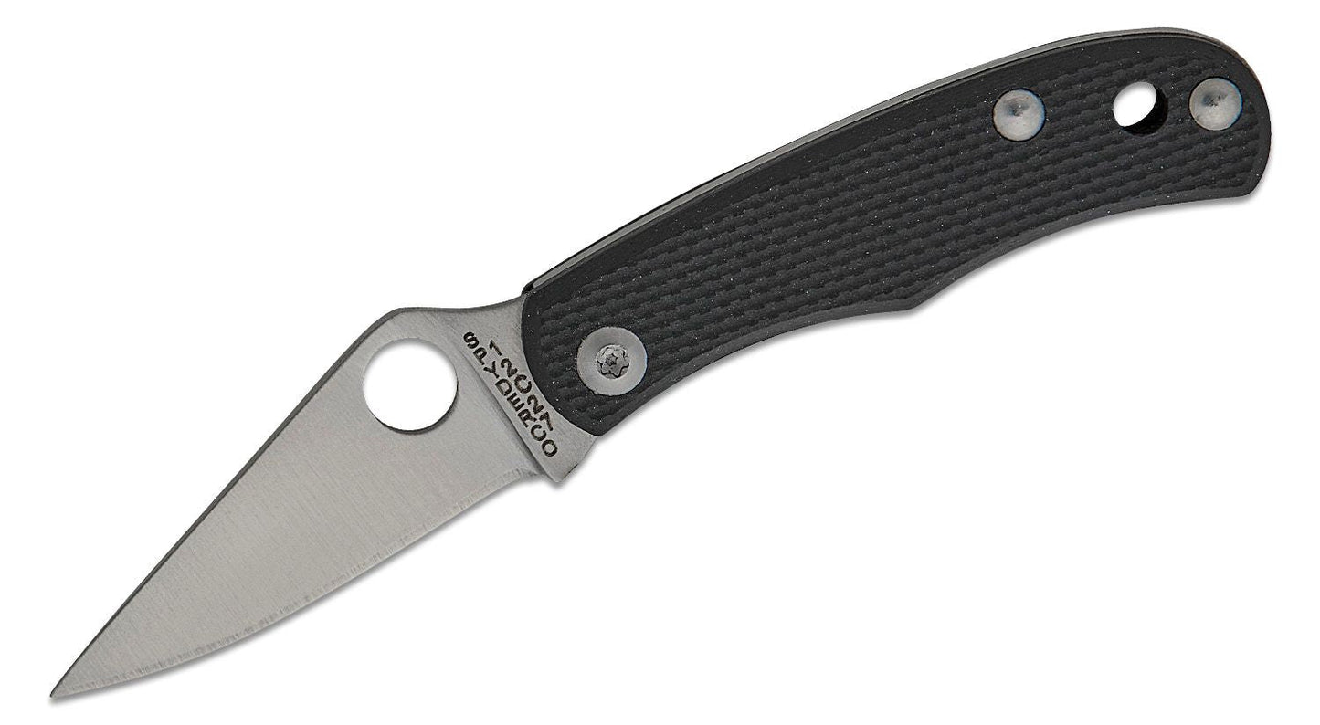 Spyderco Honeybee Slipjoint Folding Knife – 1.68" Sandvik 12c27 Plain Edge Blade, Black G-10 Handle – C137GBKP